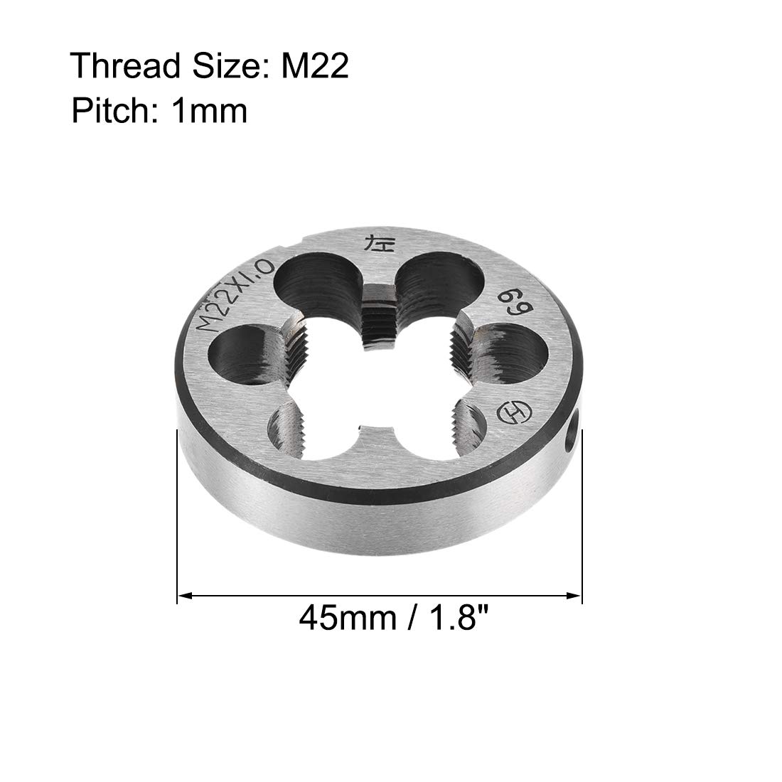 Alloy Tool Steel Machine Thread Left Hand Threading Die uxcell M20 X 1