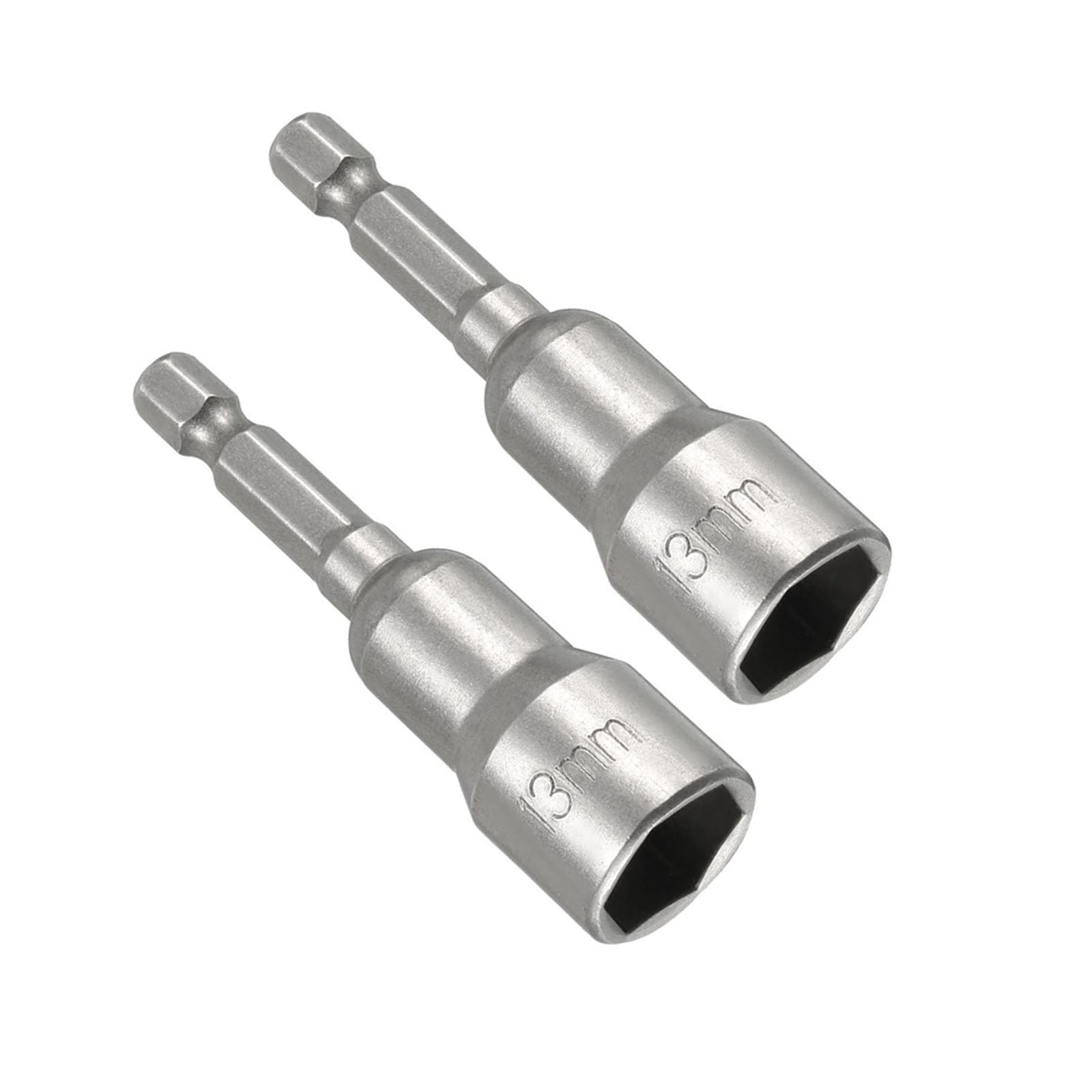 TOP-VIGOR 2Pcs 13mm Nut Setter Driver Drill Bit Set, 1/4 inch Hex Shank Quick Change, 65mm Length Metric Nut Driver Set for Woodworking, Auto Repairing, Machine Maintenance, Furnitures