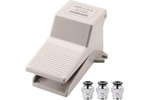 GKEEMARS Pneumatic Foot Pedal Valve 4F210-08 1/4” NPT Threaded Rubber Nonslip Pressure Control Foot Pedal Switch 2 Position 5 Way
