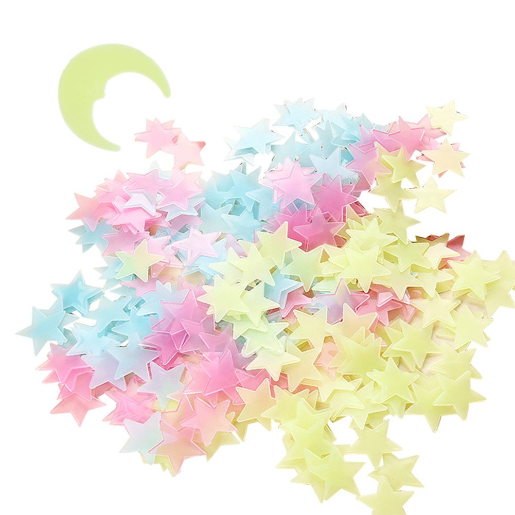 301pcs Glow in Dark Star Moon Wall Sticker Luminous Stickers for Home Decoration Party