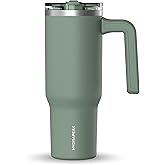 Hydrapeak Voyager 32 oz Tumbler with Handle and Straw Lid | Reusable Stainless Steel Water Bottle Travel Mug Cupholder Friendly | Insulated Cup (Sage Leaf)