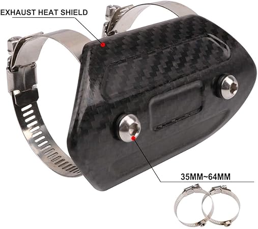 Amazon Fast Pro バイク マフラーガード ヒートガード マフラーカバー カーボン調 汎用品 Cncアルミ ドレスアップ 火傷防止 マフラーカバー 車 バイク