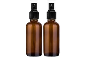 Nylea 2 oz Small Glass Spray Bottles for Oil, Hair, Plants Water Empty Fine Mist and Refillable Mister Amber Mini Travel Size