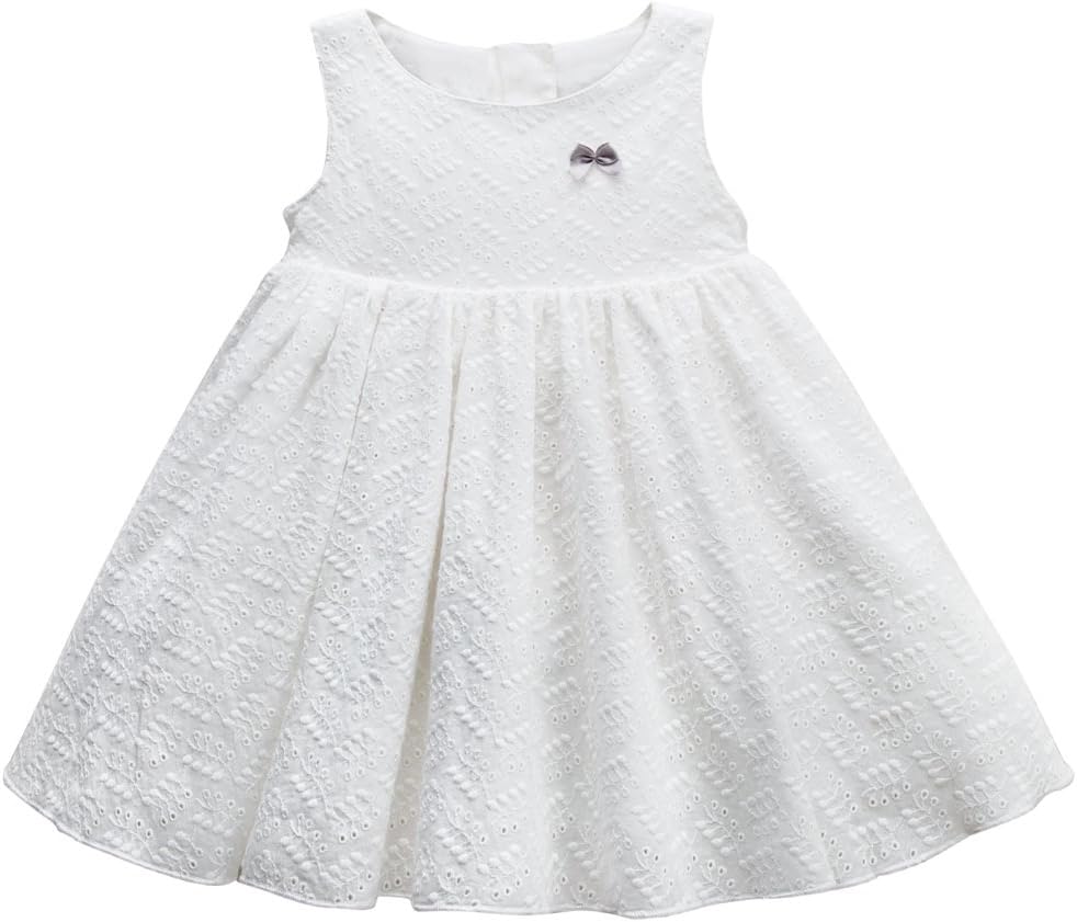 White Toddler Dress Baby Girl A Line Skirt Infant Floral Clothes Pleated Skirt Outfit for Christine