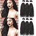 CYNOSURE Kinky Curly Bundles Human Hair 12A Brazilian Human Hair Bundles Unprocessed Curly Weave 3 Bundles Natural Black 14 16 18inches