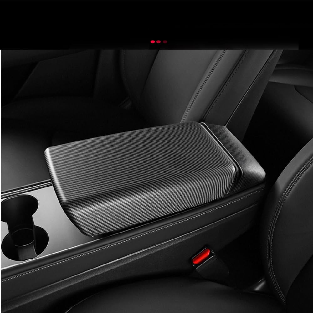 Photo 1 of StarYtbl Center Control Armrest Cover for 2021-2023 Model 3 And 2020-2024 Model Y, Tesla Arm Rest Cover, Made of ABS Material With Carbon Fiber Texture, Not TPE Or Leather (Matte Carbon Fiber Pattern)