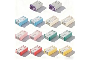 14Pcs 32V Mini/Micro/MCASE Car Fuse Kit - Universal Fit for Automotive Blade & Cartridge Fuse Types - 15A/20A/25A/30A/40A/50A
