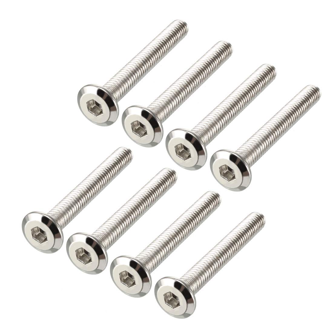 sourcing map M6x45mm Furniture Bolts Hex Socket Screws Fastener Carbon Steel 8pcs