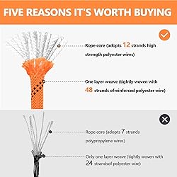 X XBEN Braided Polyester Arborist Rope 3/8 inch X