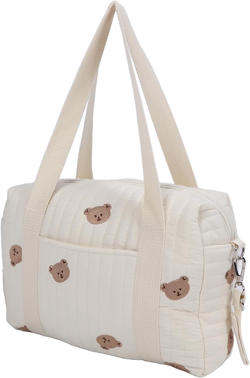 Ejoyous Cotton Bear Head Nappy Changing Tote Bag - Diaper Messenger Travel Mom