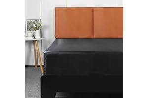 Lirex Satin Fitted Sheet, Luxurious Silky Smooth Polyester Bedding Soft Deep Pocket Bed Sheets Mattress Cover, Queen, Black