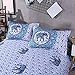 Sandyshow 3PC India Elephant Bedding Full/Queen Bohemia Microfiber Duvet Cover Set, Mandala Design (King, Elephant)