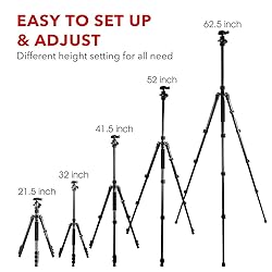 MACTREM Professional Camera Tripod with Phone