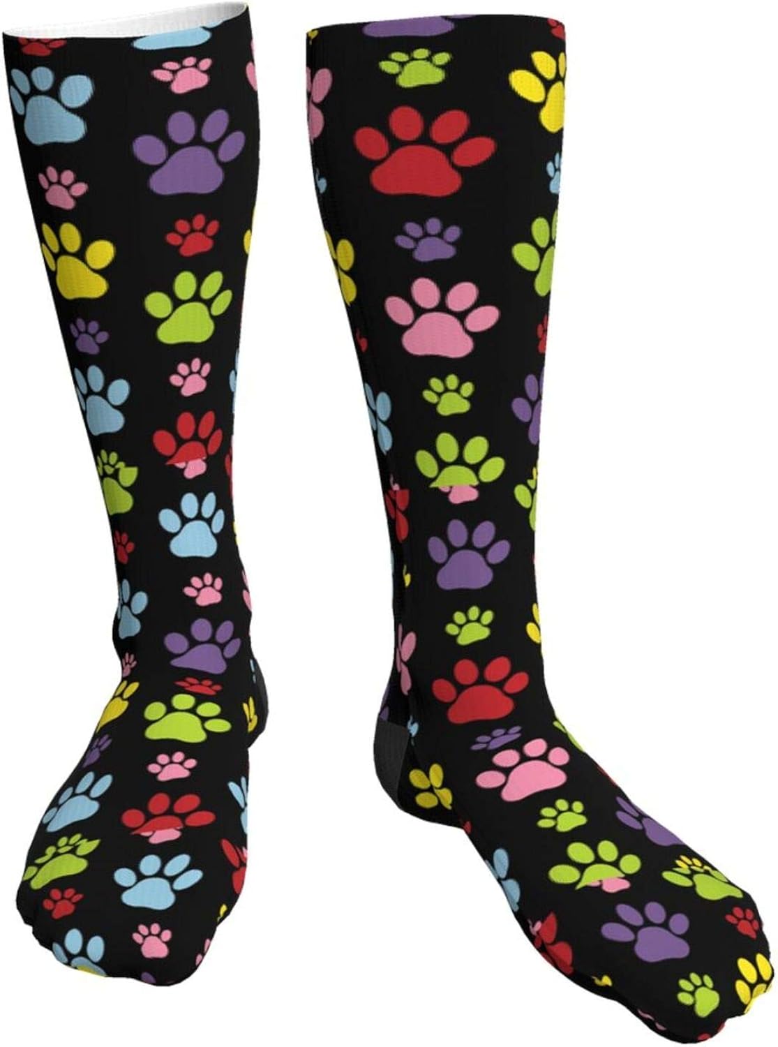 5 Pairs Women Men Harajuku Cute Animal Crew Socks Novelty Funny 3D Kitten Ears Cartoon For Cat Paws Printing Casual Cotton Mid Tube Hosiery Gifts