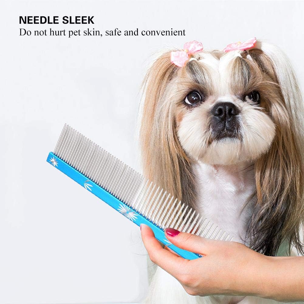 Stainless Steel Pet Grooming Comb for Dogs and Cats - Anti-Static Hair Shedding Brush with Different Spaced Rounded Teeth, 3 Colors - Image 4