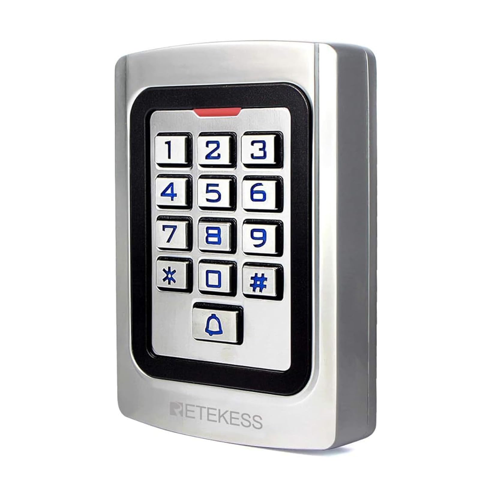 Retekess T-AC04 Access Control Keypad, IP68 Waterproof Keypad, Metal PIN Code, RFID 125KHz, 2000 Users, Backlight Rainproof, Door Access Control, for Apartment, Company, Warehouse, Safety Garage
