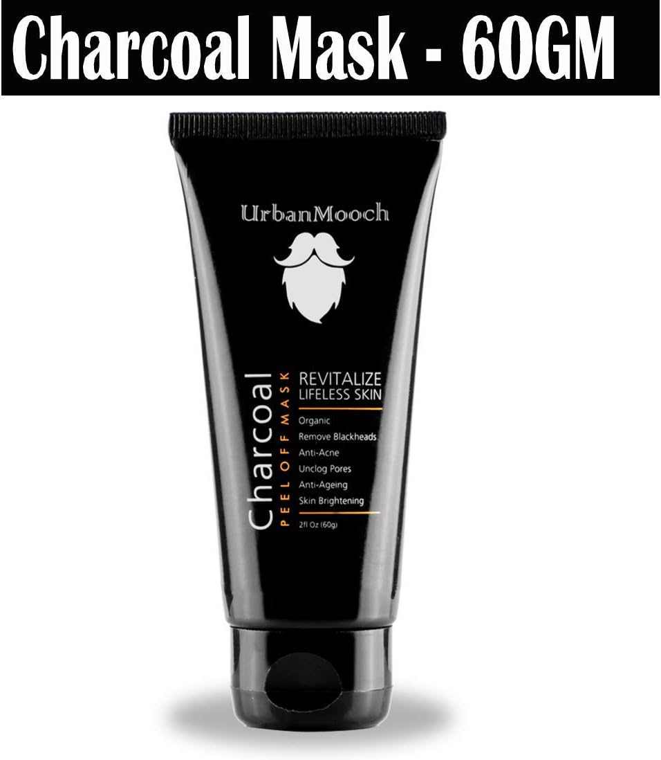 UrbanMooch Activated Black Charcoal Peel Off Mask for Blackheads Removal, Deep Cleansing, Anti Acne & Skin Brightening 60gm