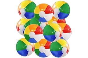 UMUACCAN Beach Ball 12 Pack - 12'' Inflatable Beach Balls for Kids Bulk, Swimming Pool Toys Beach Toys for Summer Water Games, Hawaiian Tropical Theme Party Decorations Favors Supplies