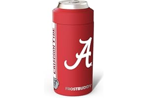 Frost Buddy NCAA Universal Buddy - Fits all - Stainless Steel Can Cooler for 12 oz & 16 oz Regular or Slim Cans & Bottles - Stainless Steel (Alabama Crimson Tide)
