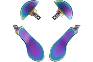 eXtremeRate Metal Back Paddles for PS5 Edge Controller, Metallic Rainbow Aura Blue & Purple Replacement Interchangeable 4PCS 
