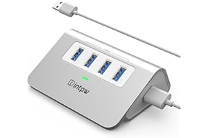 INTPW USB 3.0 Hub,Aluminum 4 Port USB Data Hub 3.0 Multi USB Port Expander Dongle USB Extension Multiport Adapter with 3.3ft Cable USB Splitter for Laptop, PC/Xbox/Flash Drive/Printer/Camera/Keyborad/Mouse