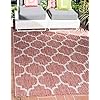 Unique Loom Trellis Collection Area Rug-Lattice Design, Moroccan Inspired for Indoor/Outdoor Décor, Rectangular 7' 0" x 10' 0", Rust Red/Ivory 61YadHLHPFL