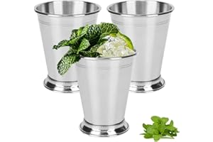 3PCS Mint Julep Cup, 13.5Oz/400ml Stainless Steel Cocktail Cups, Mint Julep Cups Mint Julep Glasses Mixed Drinks Glass Bar Be