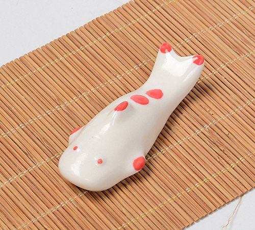 Colias Wing Dinnerware Accessory Multi Colored Cute Shark Shape Design Porcelain Chopsticks Rest Set Dinner Spoons Stand Knife Fork Holder(Set of 5)