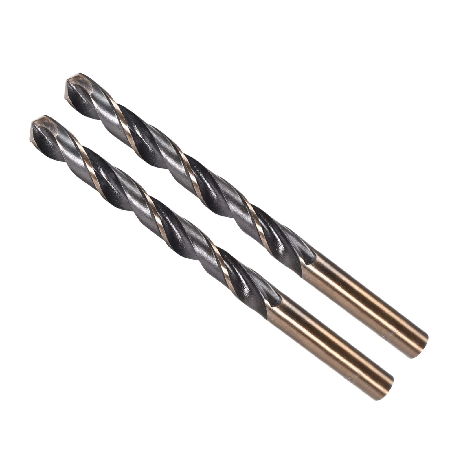 CoCud Twist Drill Bits, 7.5mm Cutting Edge, Titanium & Nitride Coated High Speed Steel 4341 Round Shank - (Applications: for Stainless Steel Drilling Machine), 2-Pieces — image 1