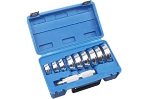 UTMALL 10pcs Bearing Race and Seal Bushing Driver Install Set 9 Discs Collar Axle Housing with Carrying Case Master/Universal Aluminum Bush Drive Seal Kit for Automotive Wheel Bearings