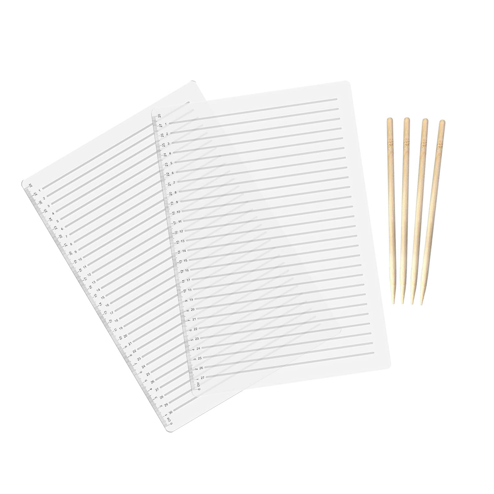 2pcs Straight Line Stencil Template Ruler, 28cm Scale Guide Lines Stencil A4 Line Drawing Template Lettering Guide Clear Ruler Writing Tool with Pen for Straight Handwriting