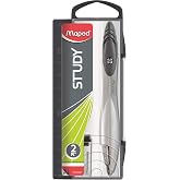 Maped - Study Mechanical Compass + Mechanical Pencil Case - Metal - School - Box - Grey