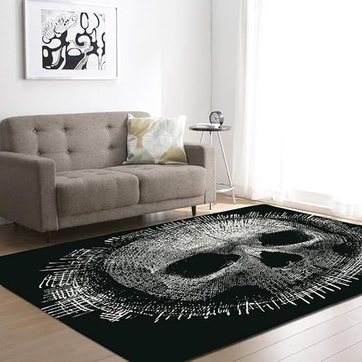 Amazon.de: ZDStore Totenkopf Wohnzimmer Bodenmatte, Schwarz und grau
