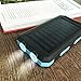 Solar Charger,Solar Power Bank 20000mAh Waterproof Portable External Battery USB Charger Built in LED light with Compass for iPad iPhone Android Cellphones (Black & Blue)
