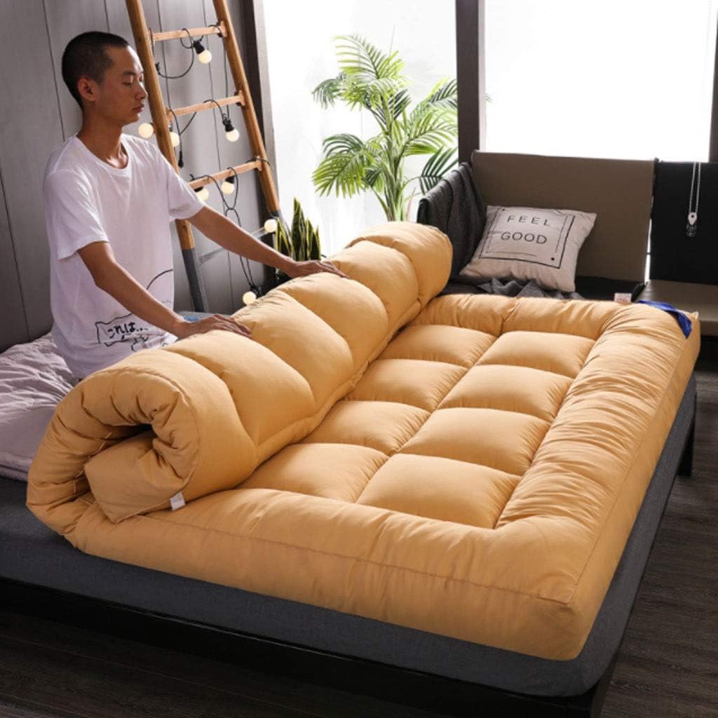 Double Single Floor Mattress Japanese,student Dormitory Folding Mattress,futon Floor Mattress,soft And Breathable Tatami Fold Futon ，Japanese Bed Roll， Crawling Mat10cm ( Color : A , Size : 1*2m )