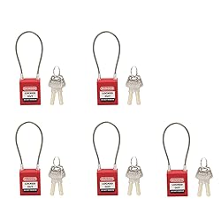 Red Cable Padlock Different Electrical Lockout