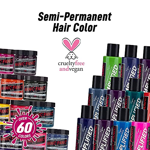 MANIC PANIC Hot Hot Pink Amplified Semi-Permanent Hair Dye - Medium Pink Color - Glows in Blacklight - Vegan, PPD & Ammonia Free