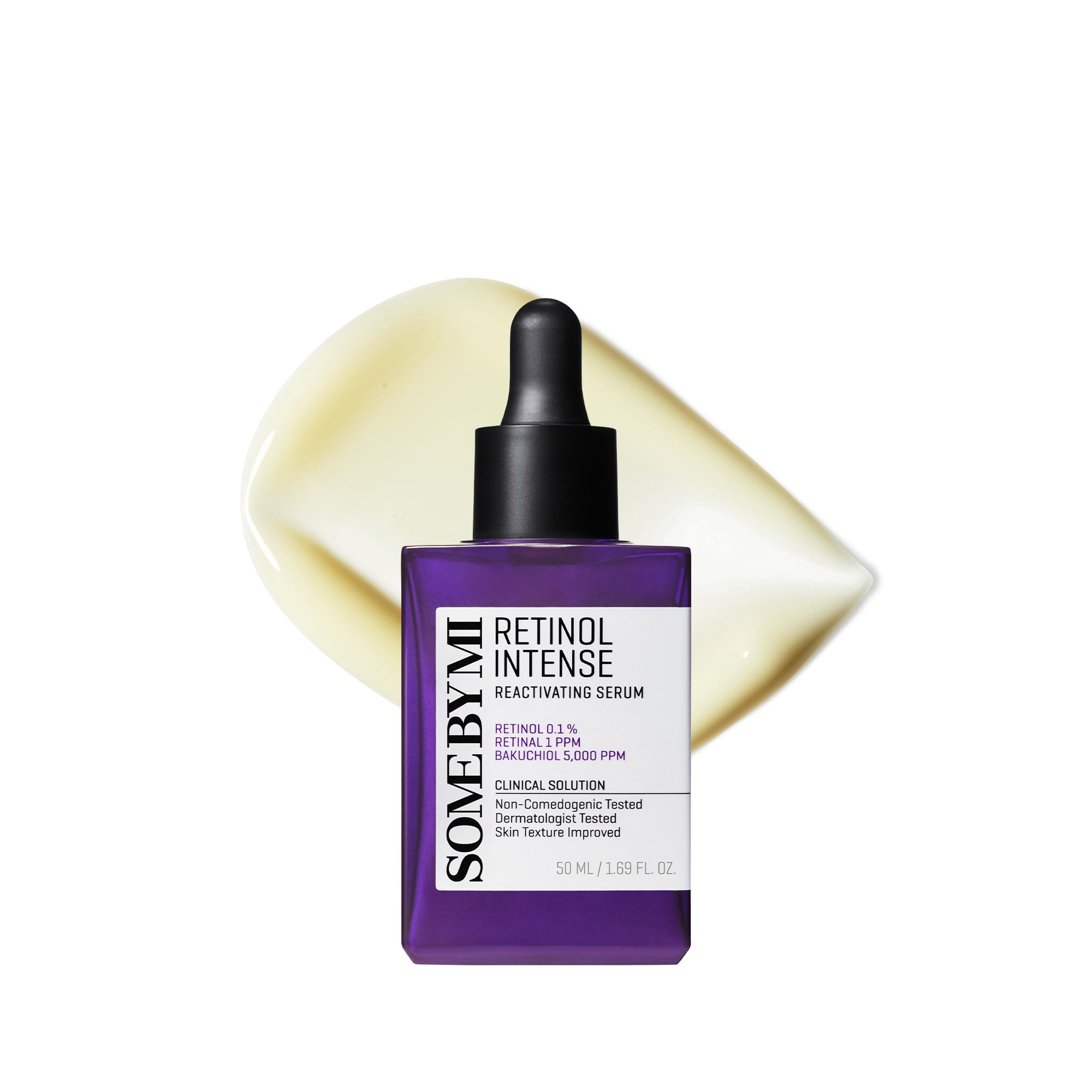 SOME BY MI Retinol Intense Reactivating Serum 50 ml – Retinol Bakuchiol & Niacinamide Serum for Anti‑Aging & Pore Minimizer– Vegan Glass Skin Korean Skincare with Hyaluronic Acid Hydration