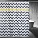 Chevron Shower Curtain, 72 x 72-Inch, Gray/Yellow