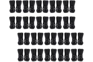 JOINPAYA 50Pcs Mini Santa Claus Shoes Boots: Tiny Christmas Black Shoes Model for DIY Crafts Dollhouse Decoration