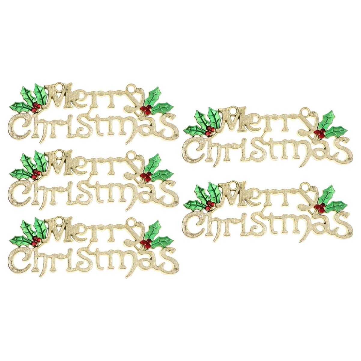5pcs Merry Christmas Hanging Sign Decorative Plaque for Winter Party Xmas Decor for Office Door Window for Holiday Celebrations