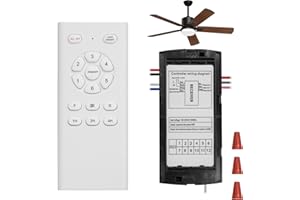 Obabala Ceiling Fan Remote Control Kit, Ceiling Fan Remote kit with Reverse,6-Speed, Light Dimmer, Replacement for 52-in Fan/Other Ceiling Fan Light