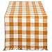 DII Heavyweight Fringed Check Tabletop Collection, Table Runner, 14x72, Pumpkin Spice