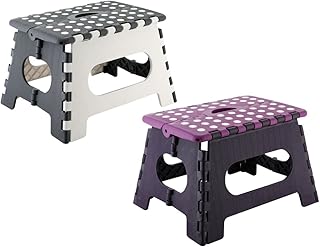 axentia Klapphocker, aus Kunststoff, Faltbarer Tritthocker stabil bis 150 kg, farblich sortiert