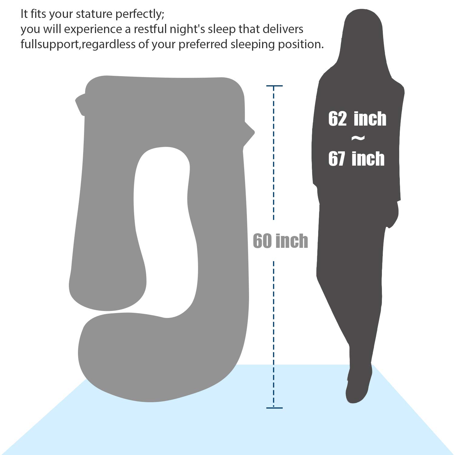 BATTOP Pregnancy Pillow for Sleeping,Full Body Maternity Pillow with Removable Washable Cover,Support for Back,HIPS,Legs,Belly for Pregnant Women
