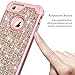 Hekodonk for iPhone 8/7 Case,3 Layer Luxury Bling Sparkle Shiny Heavy Duty Shockproof Fullbody Protective Impact Hybrid Cover for Apple iPhone 8/ iPhone 7 Bling Rose Gold