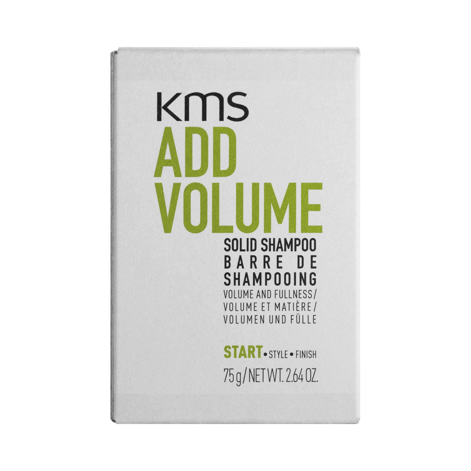 KMS AddVolume Solid Shampoo Bar, For Fine Hair, Boosts Volume & Thickness, Vegan & PETA Approved, 75g