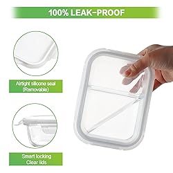 HOMBERKING 10 Pack Glass Meal Prep Containers 2