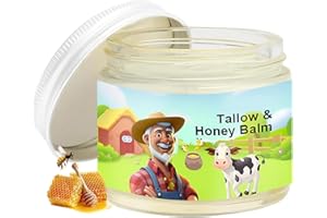 Tallow and Honey Balm,Beef Tallow for Skin,Handmade All-Natural Moisturizer with Grass-Fed Beef Tallow & Raw Wild Honey for M