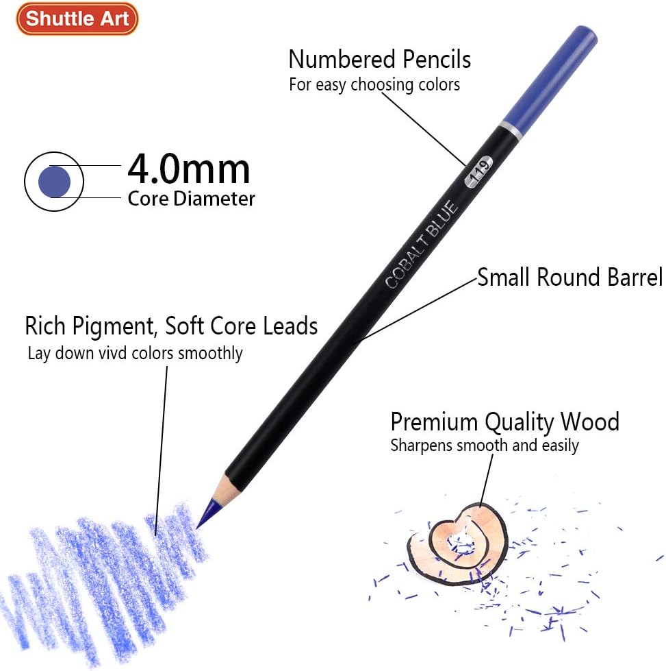 Amazon Shuttle Art 色鉛筆 カラーペン 174色セット 大人の塗り絵 スケッチブック シャープナー付き メタリック色 デザイン グラフ スケッチ イラスト 落書き 手帳 ノード 収納便利 缶ケース おしゃれ 子供用 初心者 アーティスト 入園 入学お祝い プレゼント 色鉛筆